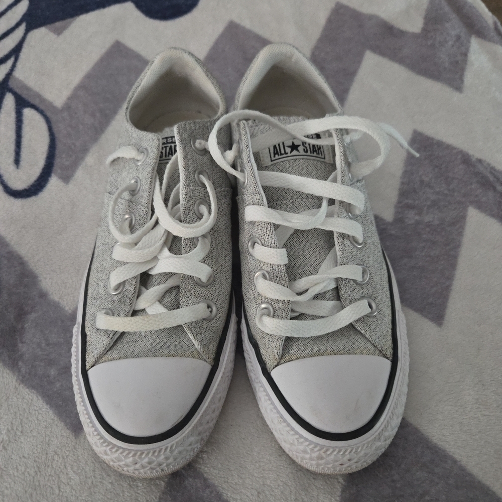 Converse Gray and White All Star Sneakers